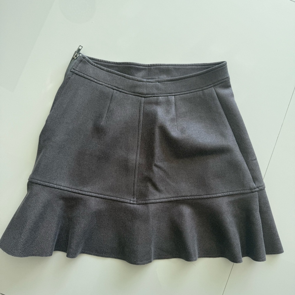 Dark brown faux leather Women's Skirt
